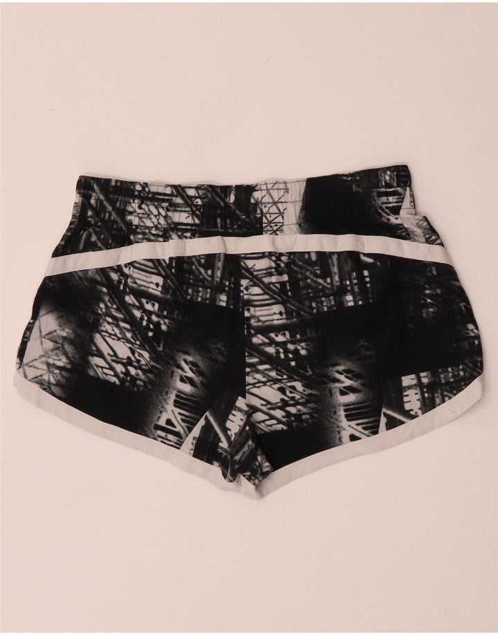 Shorts esportivos femininos Gap UK 14 poliéster geométrico preto médio