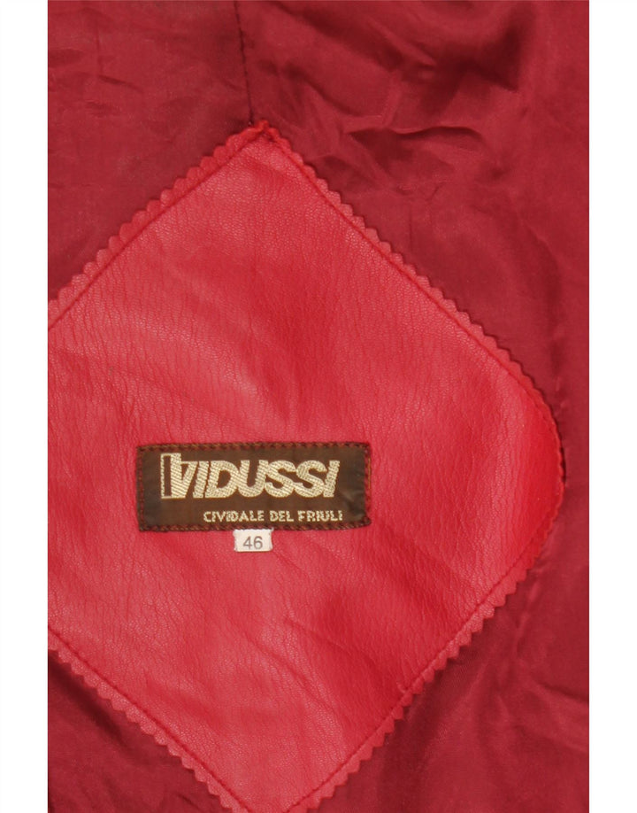 Jaqueta de couro feminina vintage IT 46 grande vermelha