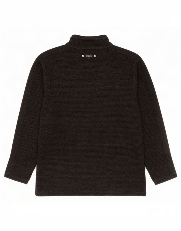 Weird Fish Mens moletom com zíper e gola em jumper pequeno algodão preto