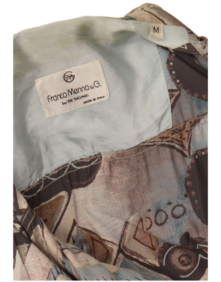 Camisa Masculina Vintage Média Multicolorida Geométrica