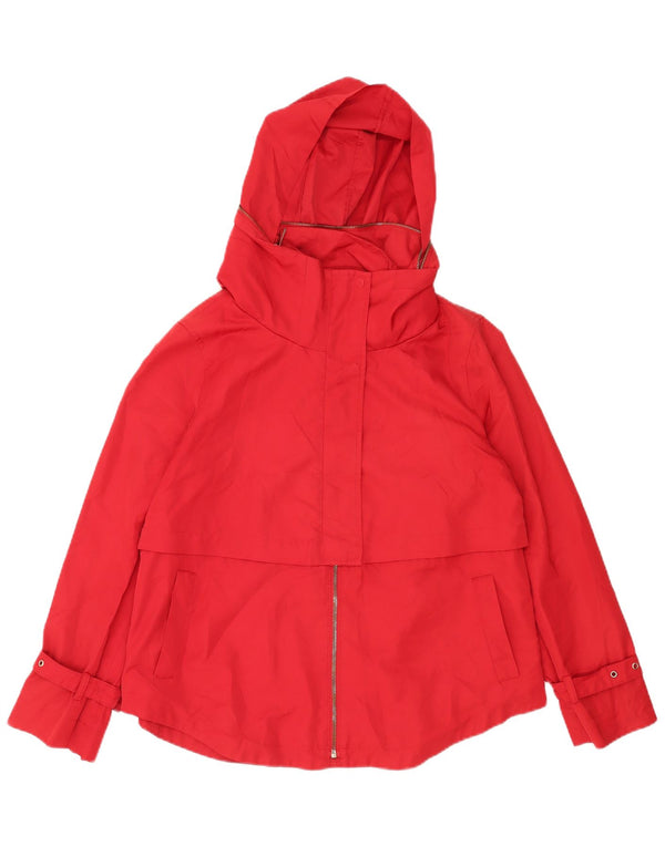 Jaqueta bomber com capuz feminino Zara UK 14 poliéster vermelho médio