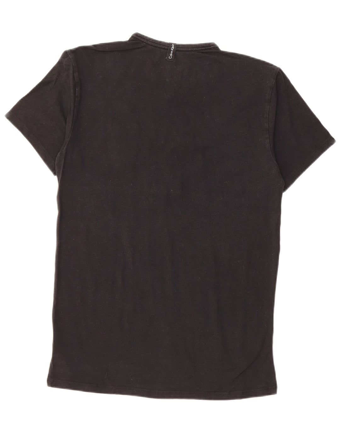 Camiseta masculina CALVIN KLEIN com estampa gráfica pequena de algodão preto