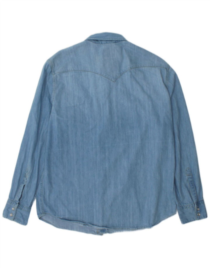 Camisa jeans masculina Levi's Standard Fit grande algodão azul