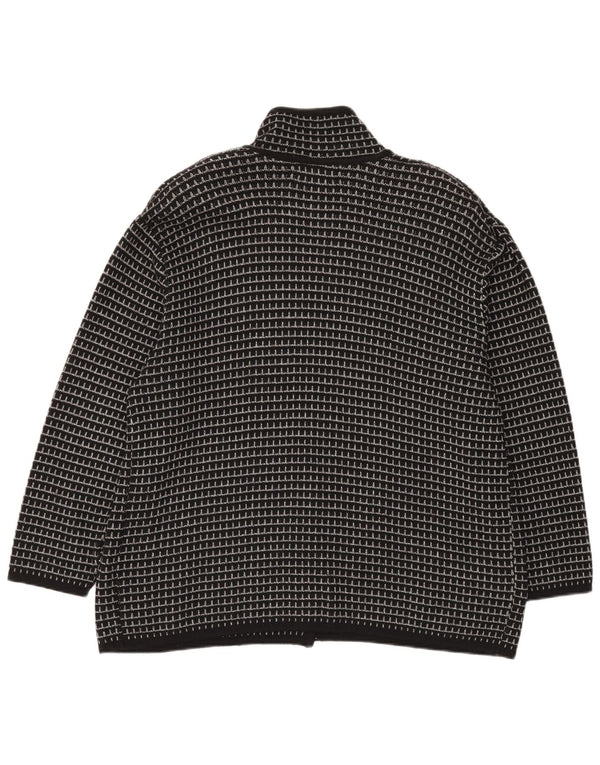 Suéter cardigã masculino Settebello XL preto xadrez acrílico