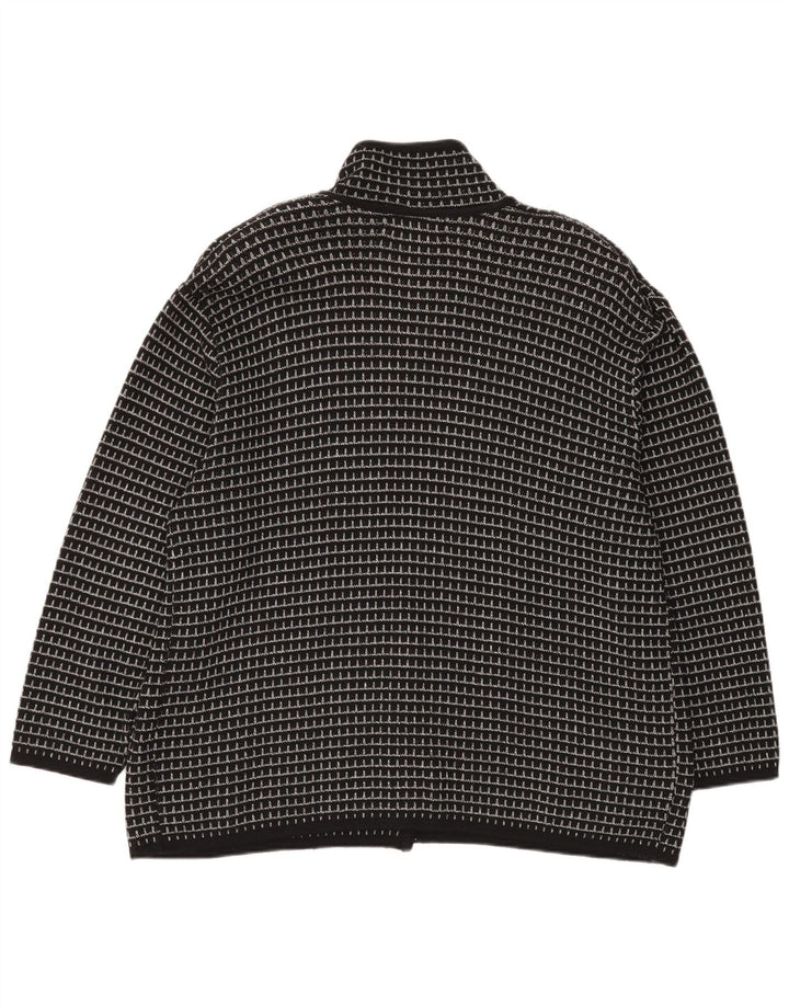 Suéter cardigã masculino Settebello XL preto xadrez acrílico