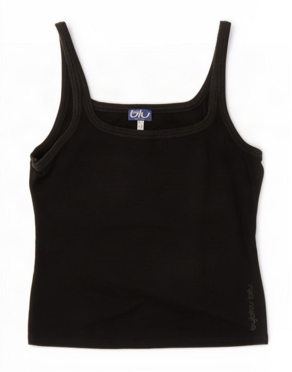 Byblos Womens Crop Cami Top Reino Unido 16 Grande Algodão Preto