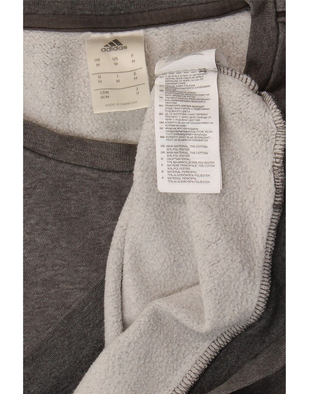 ADIDAS Mens Moletom Jumper Médio Algodão Cinza
