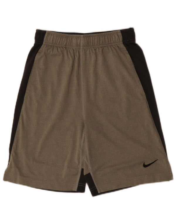 Shorts esportivos NIKE para meninos Dri Fit 12-13 anos grande cinza colorblock