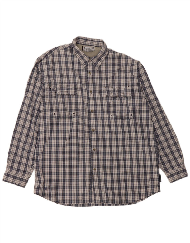 Camisa masculina Titanium COLUMBIA 2XL poliéster xadrez azul marinho