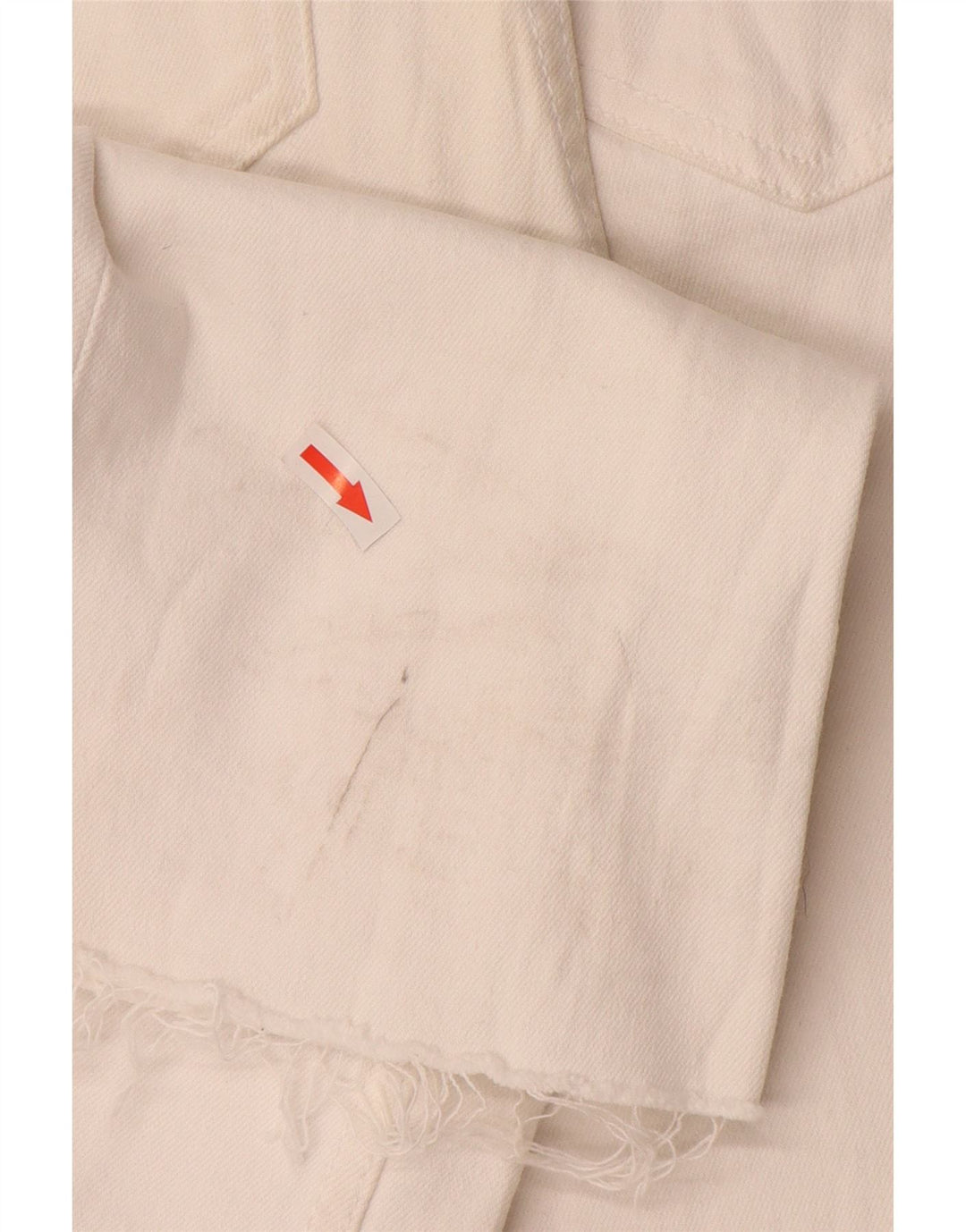 Zara Calça jeans feminina cintura alta com corte alto EU 34 2XS W24 L26 off white