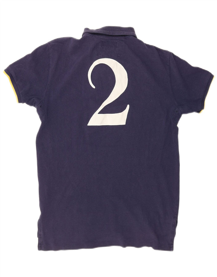 Camisa polo masculina Polo Ralph Lauren com ajuste personalizado gráfico médio azul marinho