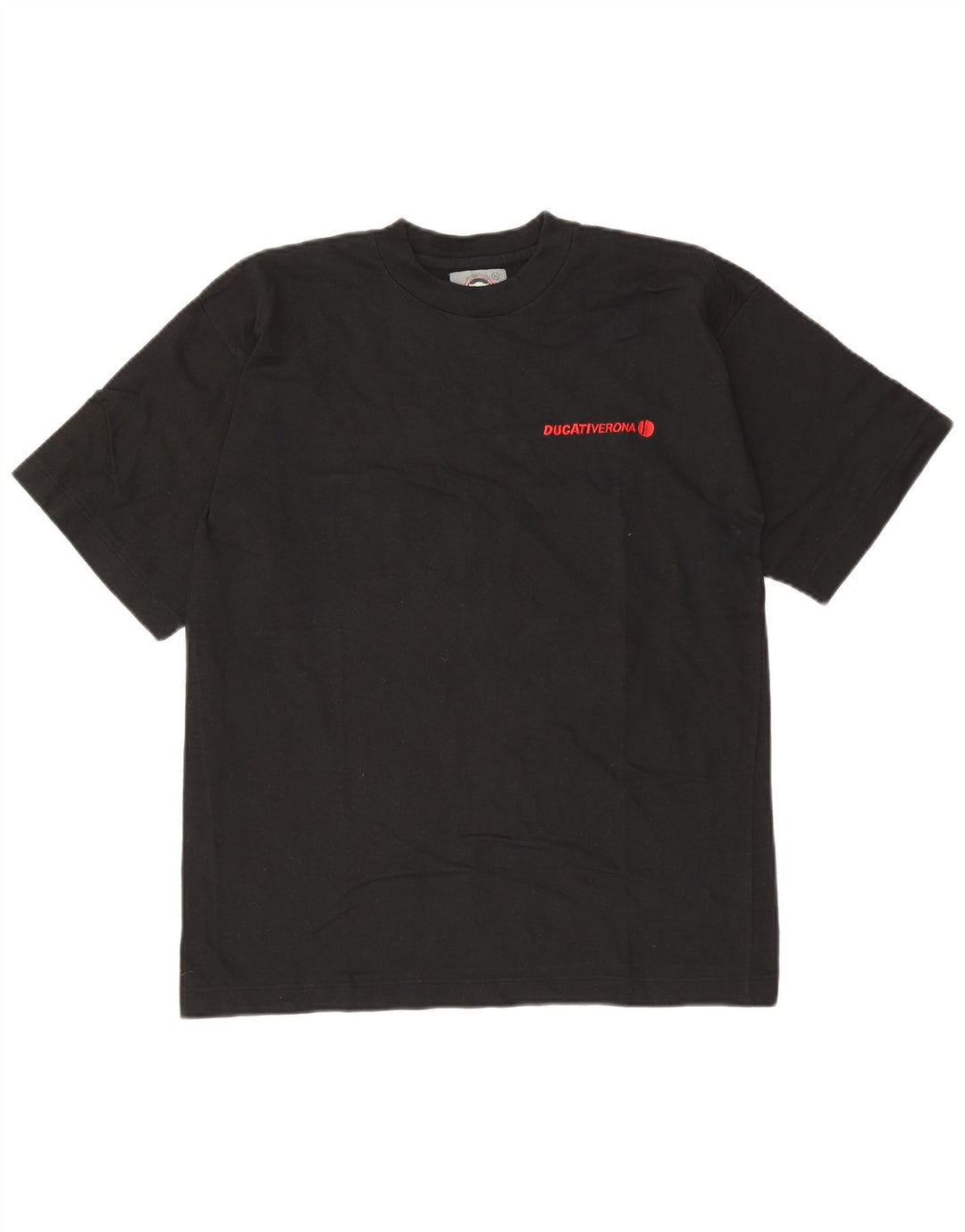 Camiseta gráfica masculina Ducati Top médio algodão preto