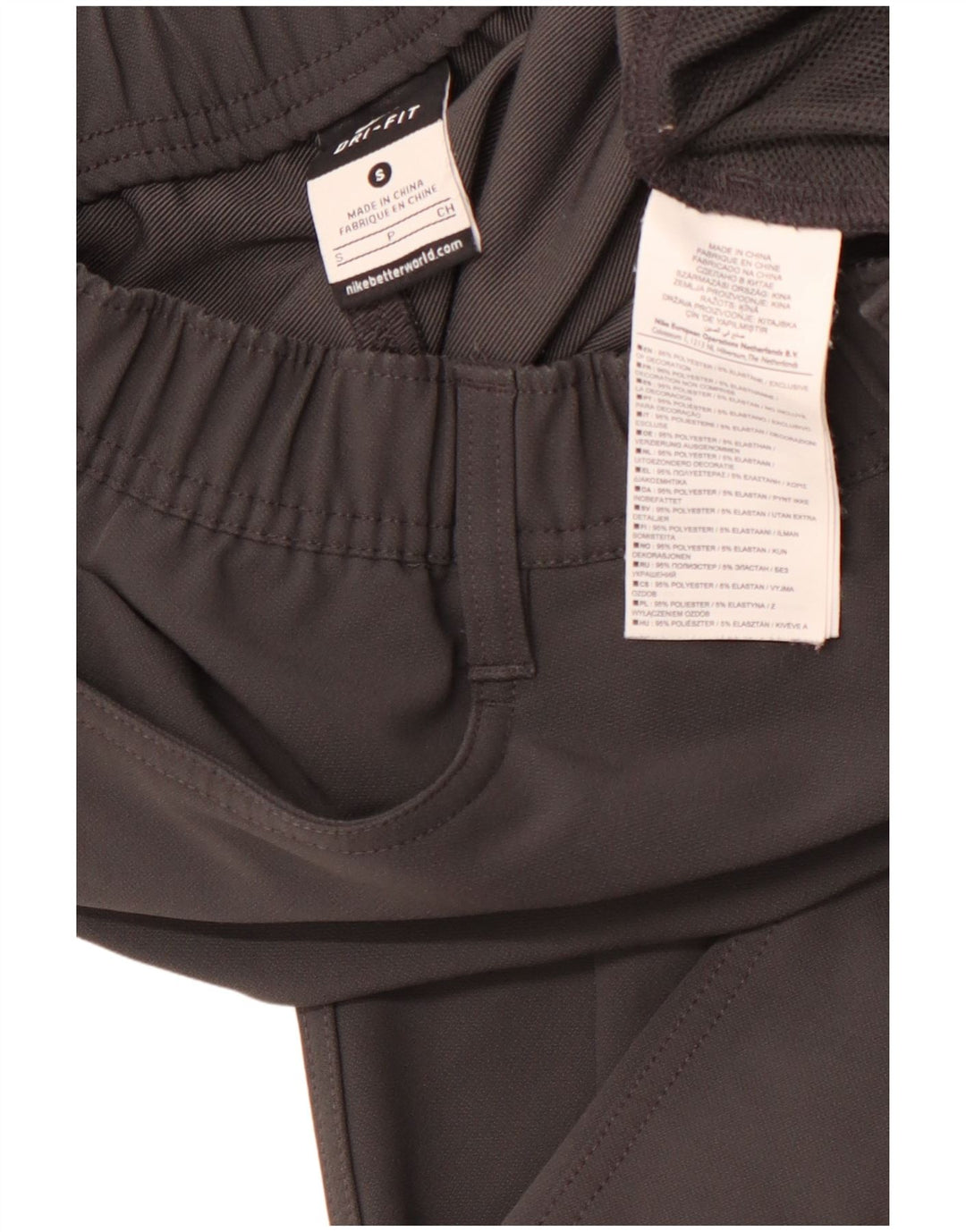 Calça casual masculina NIKE Dri Fit Straight pequena W27 L31 cinza poliéster