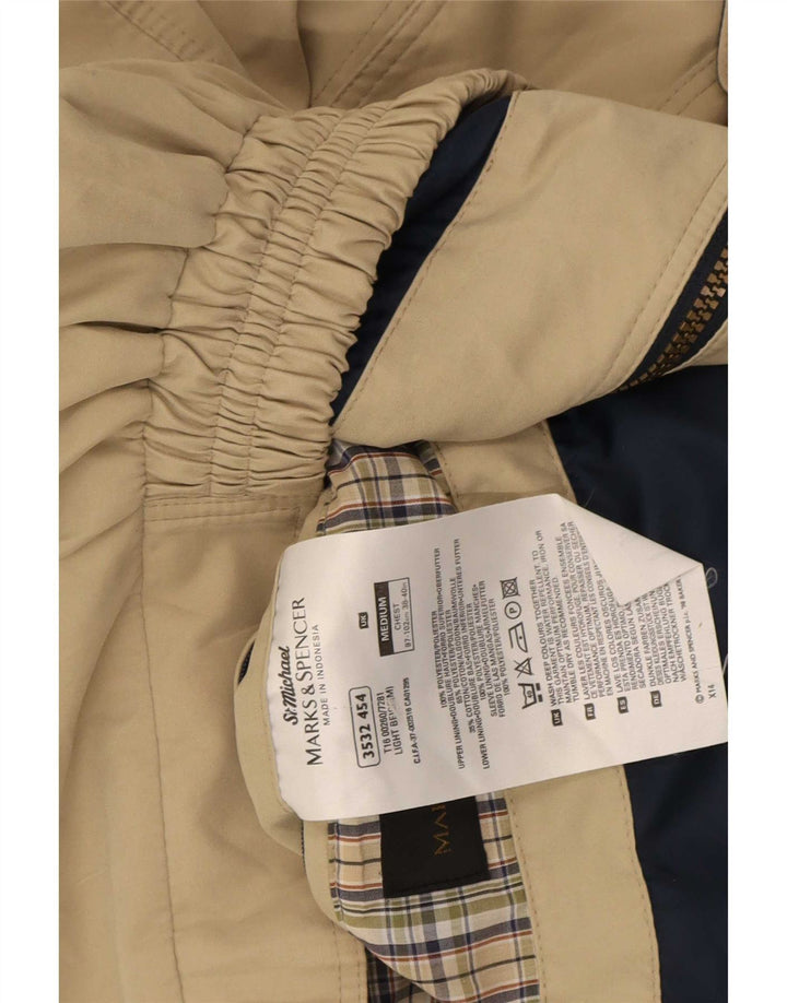 Jaqueta bomber masculina Marks & Spencer de ajuste solto Reino Unido 38 poliéster bege médio