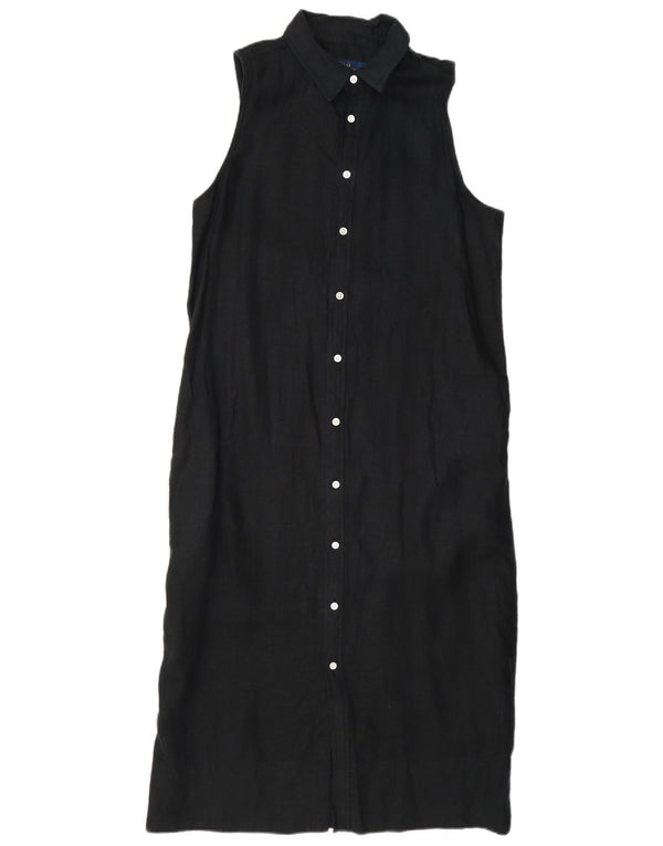 Polo Ralph Lauren vestido camisa sem mangas feminino US 6 médio preto linho