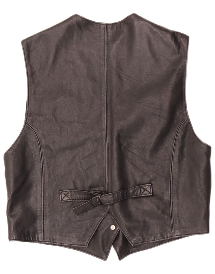 Colete de couro feminino Joy IT 44 médio preto