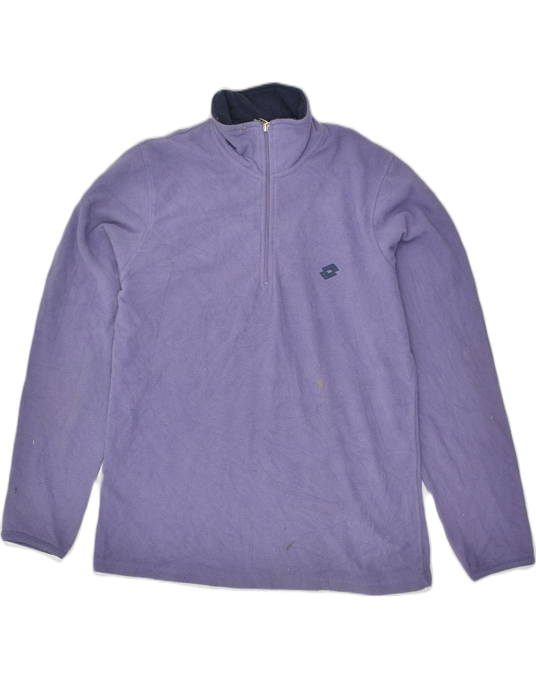 LOTTO Womens Zip Neck Fleece Jumper UK 12 Medium Purple | Vintage Lotto | Thrift | Second-Hand Lotto | Used Clothing | Messina Hembry 
