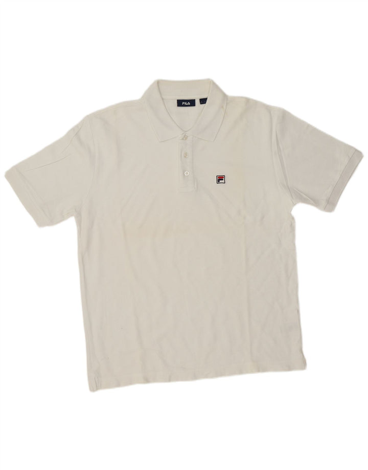 Camisa polo masculina FILA grande algodão branco