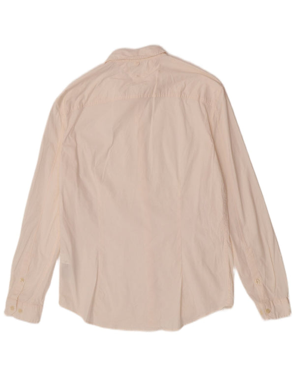 Tommy Hilfiger Mens Slim Fit Camisa XL Off White Algodão