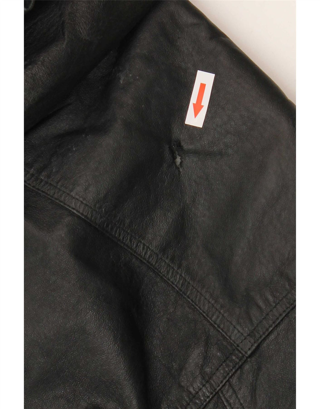 Jaqueta de couro masculina vintage com capuz UK 38 média preta