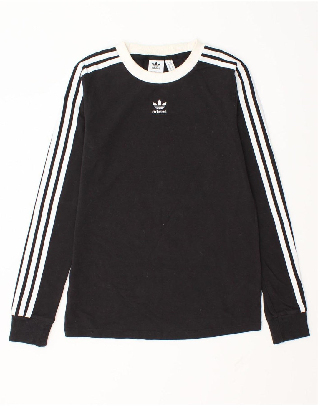 Adidas Mulher Top Manga Longa UK 6 XS Algodão Preto