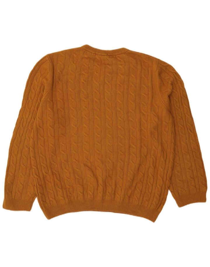 Suéter masculino Timberland com gola redonda, grande lã marrom