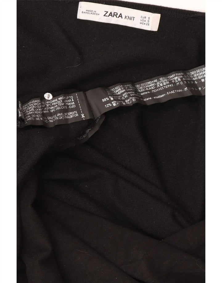 Suéter Zara Masculino Open Cardigan UK 10 Pequeno Viscose Preta