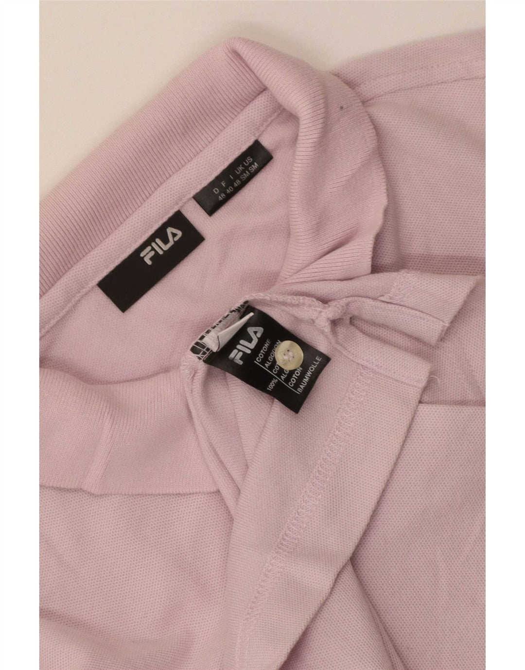 Camisa polo masculina Fila pequena de algodão roxo