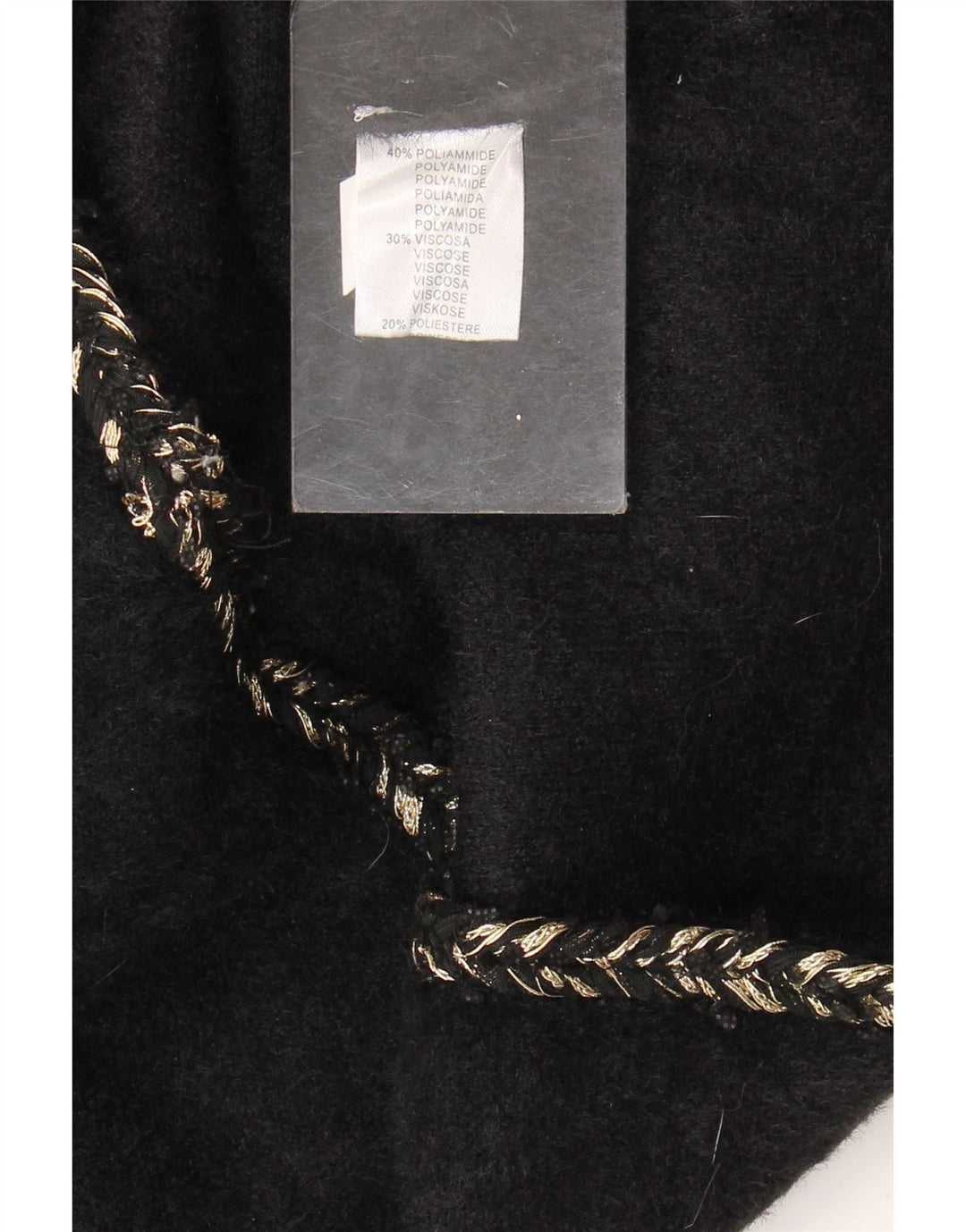 Suéter Cardigan Feminino Vintage UK 12 Poliamida Preta Média