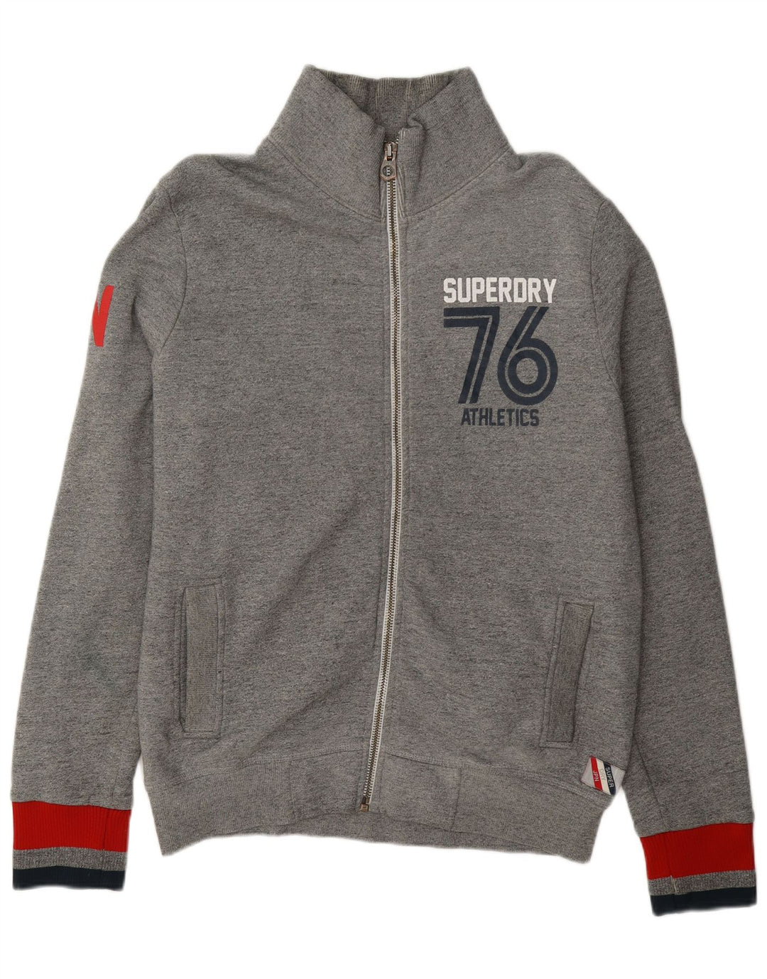 Superdry Mens Graphic Tracksuit Top Jacket 2XL Cinza Colourblock Algodão