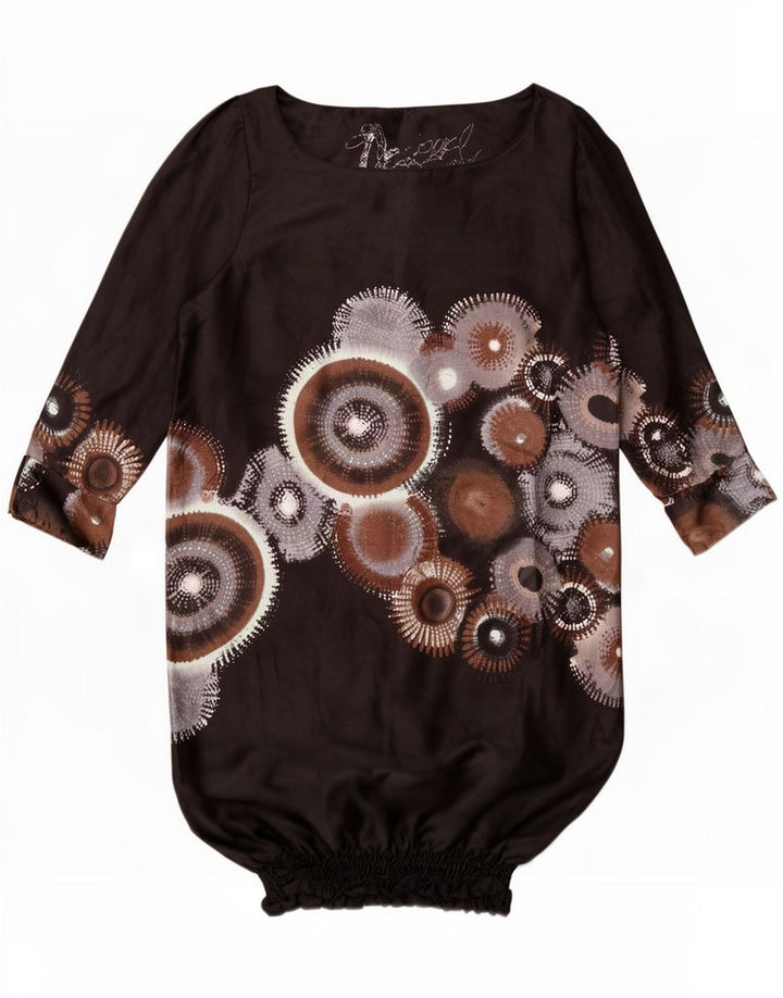 Desigual Vestido feminino gráfico bolha UE 36 pequeno preto geométrico