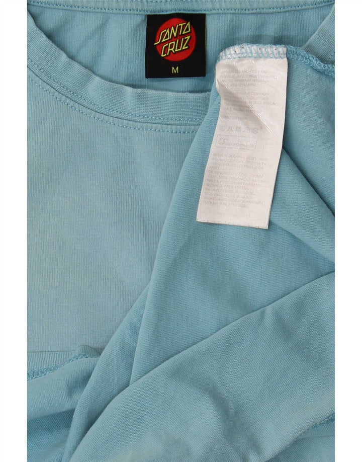 Camiseta gráfica masculina Santa Cruz Top médio algodão azul