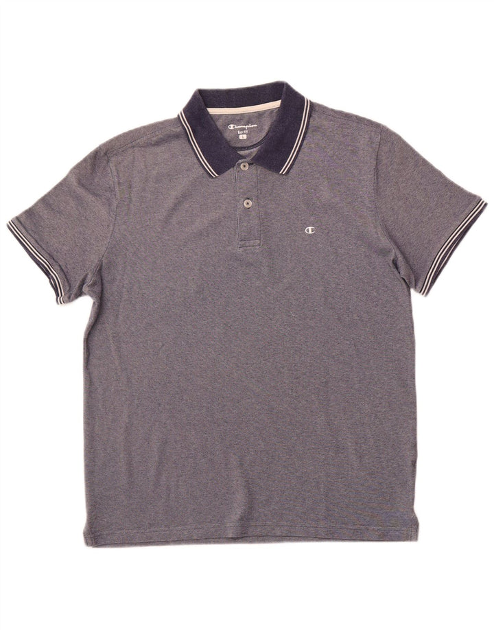 Camisa polo masculina CHAMPION Easy Fit grande azul marinho