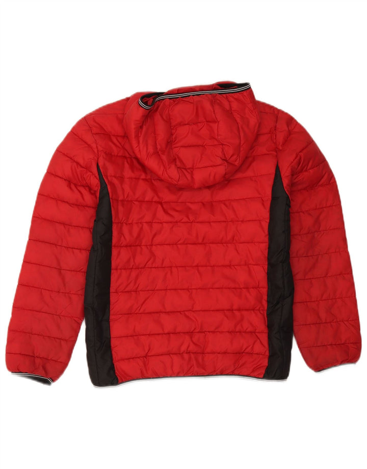 Jaqueta acolchoada com capuz para meninos Diesel 9-10 anos de poliéster Colourblock vermelho