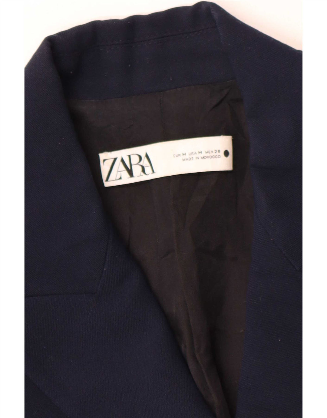 Jaqueta blazer feminina Zara com peito duplo Reino Unido 14 médio azul marinho