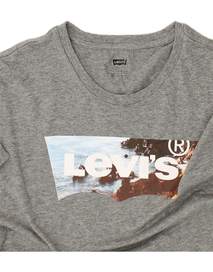LEVI'S Mens Graphic T-Shirt Top Medium Grey Cotton Vintage Levi's and Second-Hand Levi's from Messina Hembry 