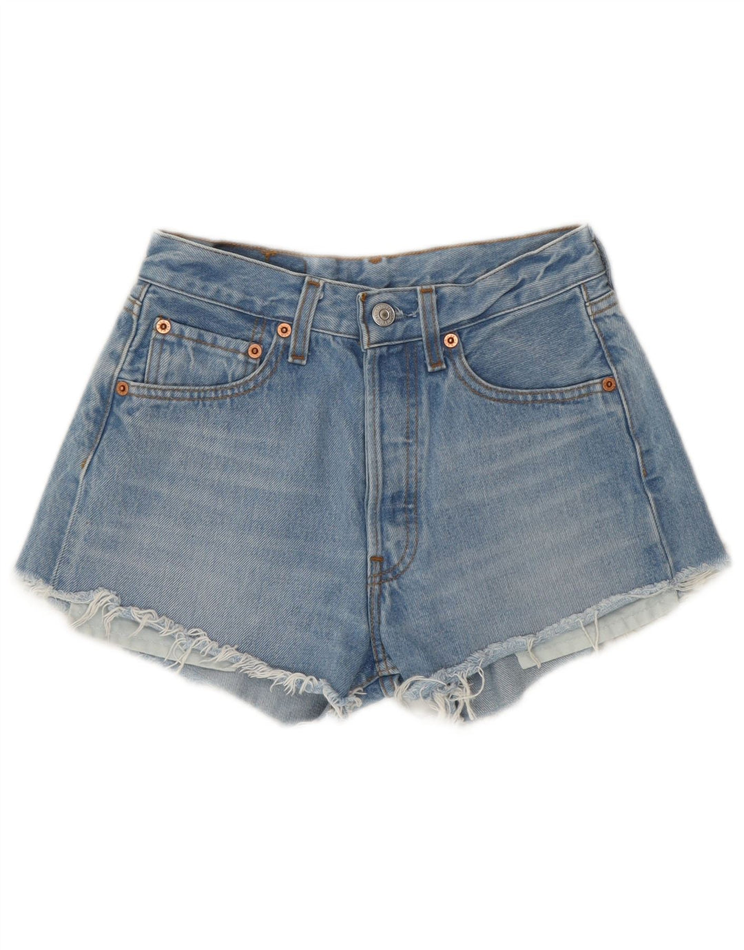 Shorts jeans feminino 501 da Levi's W27 pequeno listrado azul clássico