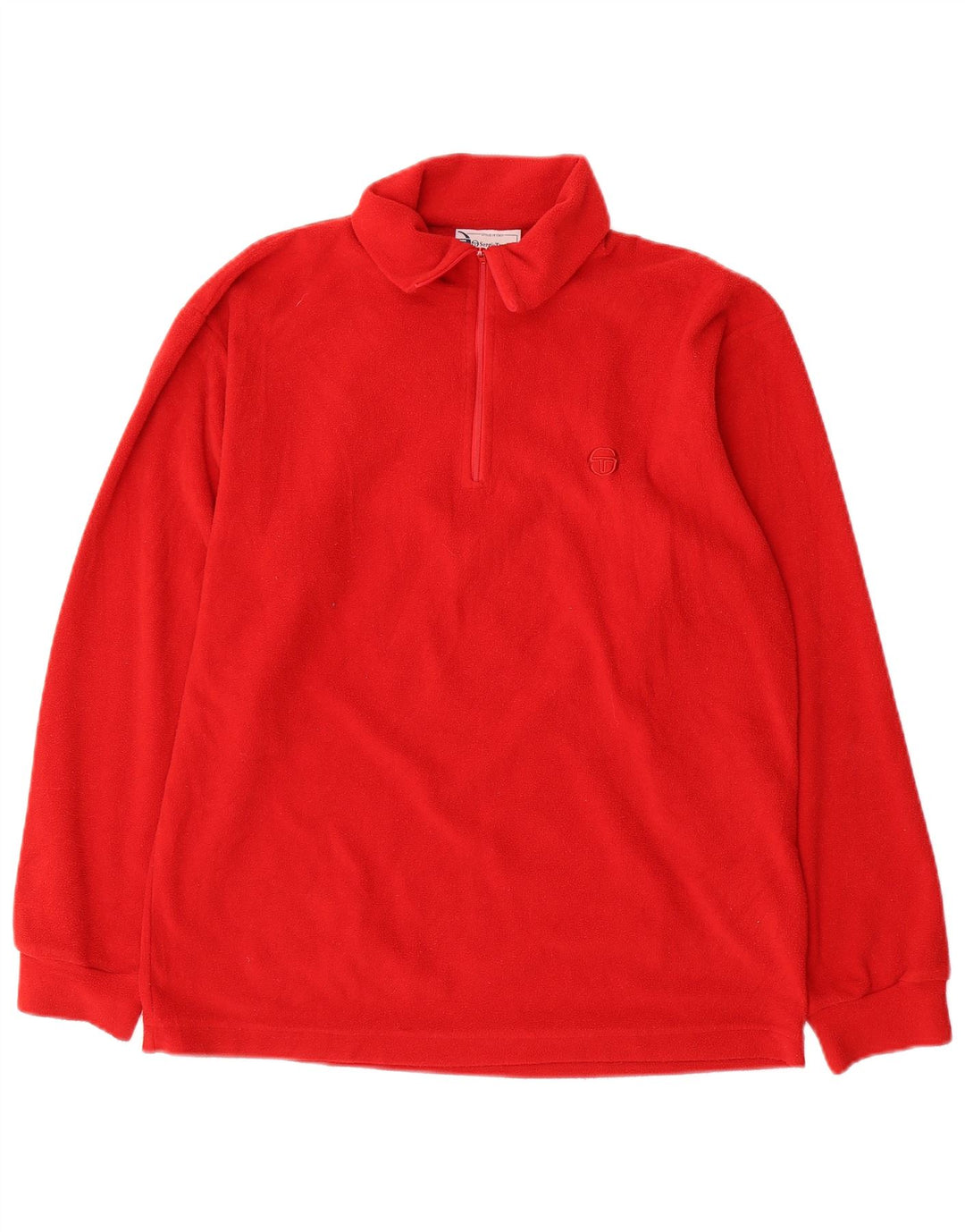 Sergio Tacchini Suéter masculino de lã com zíper e gola pequena em poliéster vermelho