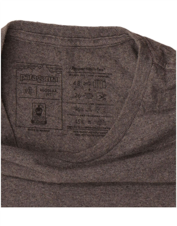 Camiseta masculina Patagonia Regular Fit Top cinza médio algodão