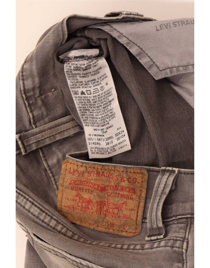 Levi's Masculino 511 Slim Jeans W30 L29 Cinza Algodão