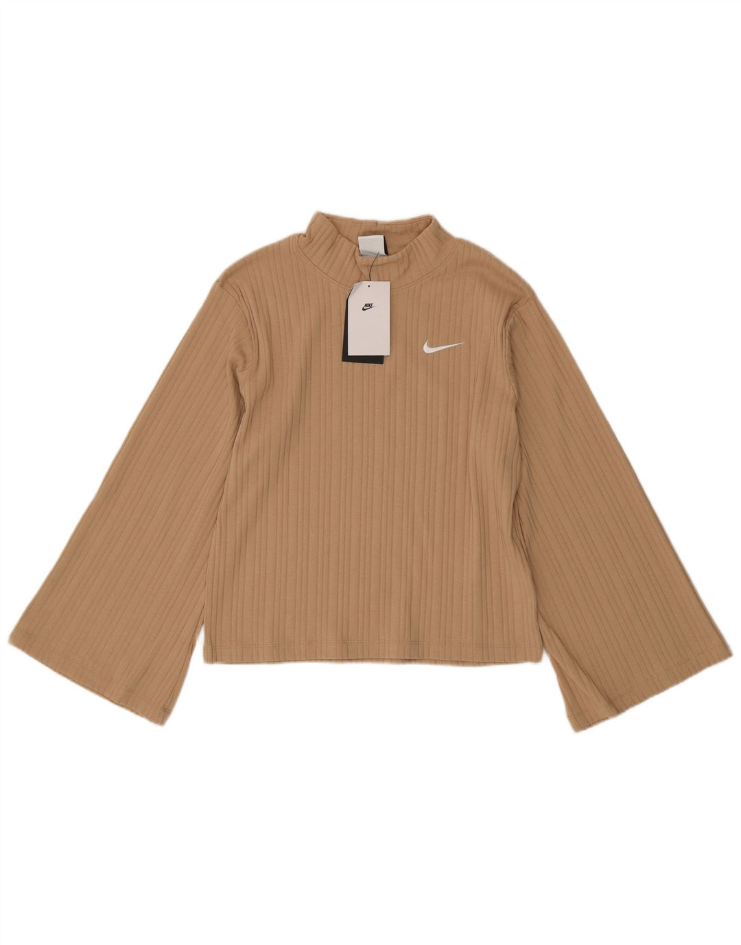 Top feminino Nike manga comprida UK 6 XS algodão bege