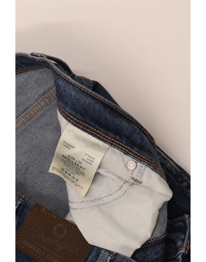 Calça jeans reta masculina WRANGLER regular fit W38 L30 algodão azul