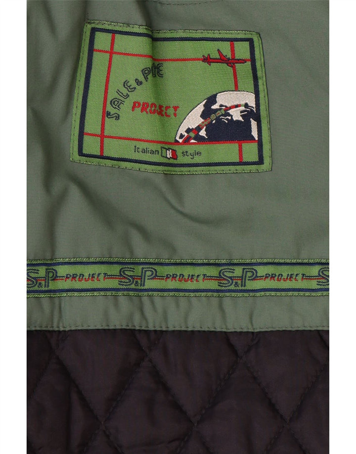 Jaqueta acolchoada masculina vintage UK 42 XL verde