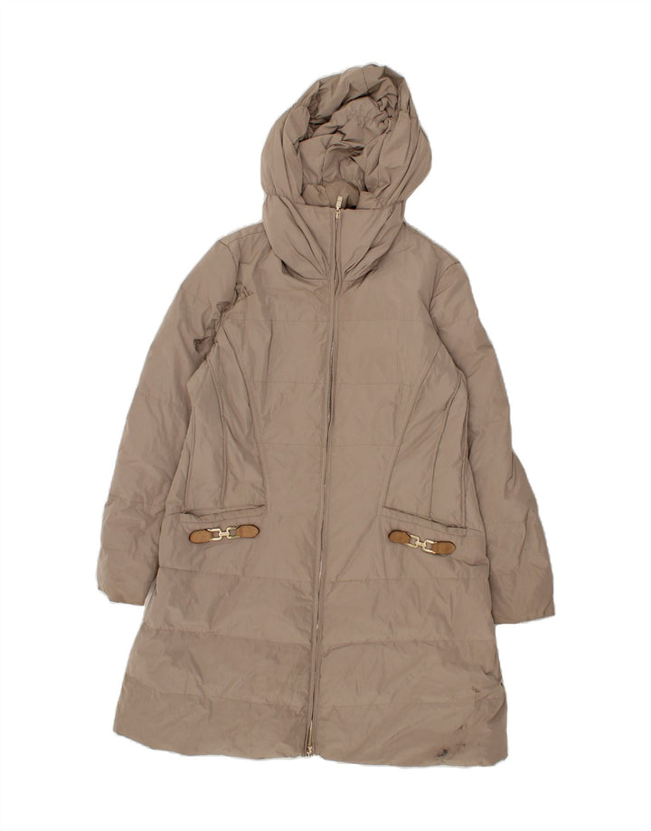 TRUSSARDI JEANS Womens Hooded Padded Coat UK 18 XL Grey Vintage Trussardi Jeans and Second-Hand Trussardi Jeans from Messina Hembry 