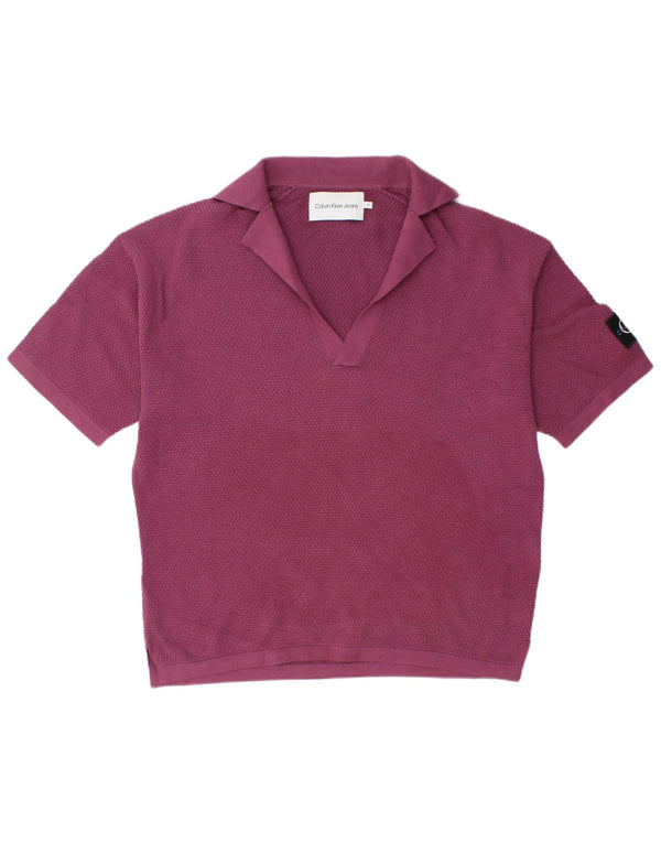 Camisa polo masculina Calvin Klein Jeans médio roxo algodão