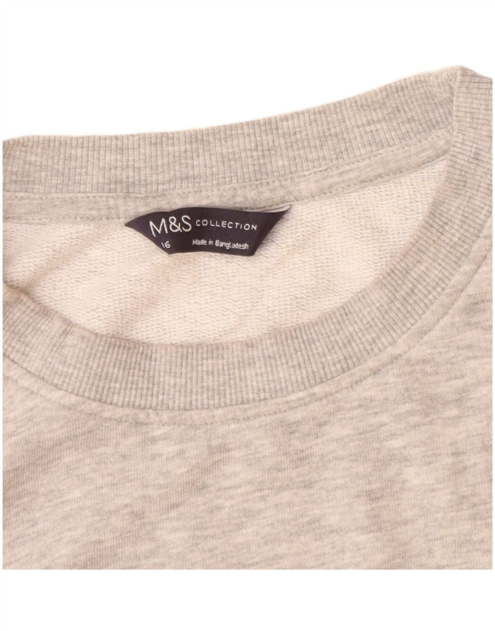Suéter feminino Marks & Spencer de grandes dimensões Reino Unido 16 grande algodão cinza
