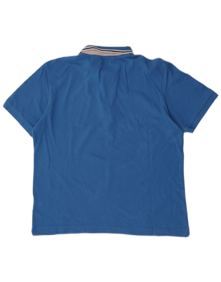 Camisa polo masculina Kappa algodão azul médio