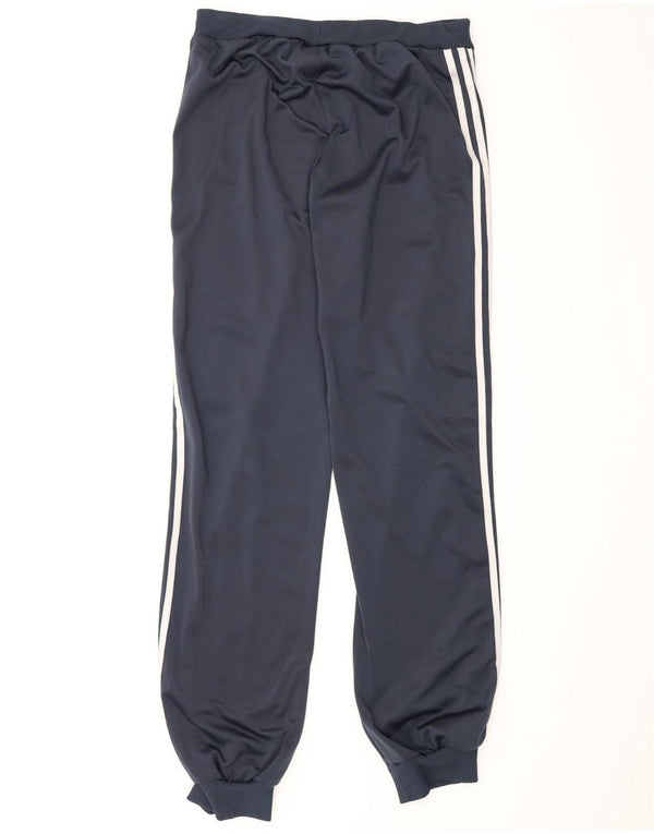 Adidas Mens Treino Calças Joggers UK 38/40 Médio Azul Marinho Poliéster