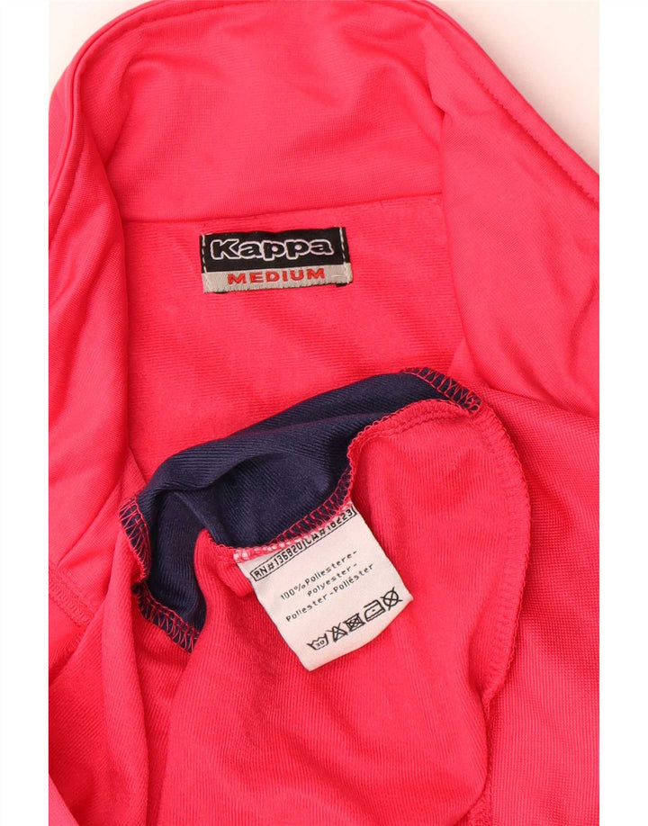 Kappa Womens Tracksuit Top Jacket UK 12 Medium Red Colourblock Poliéster