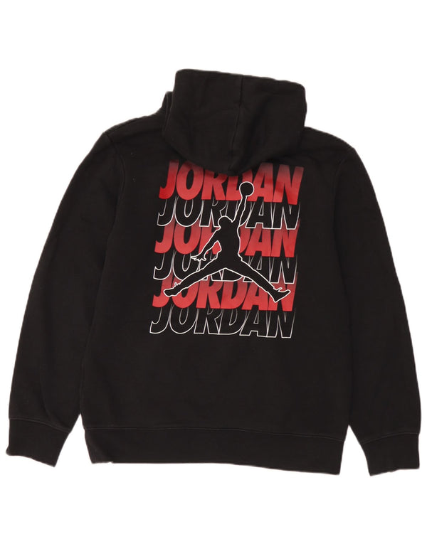 Suéter com capuz gráfico Jordan Boys 13-14 anos XL preto algodão